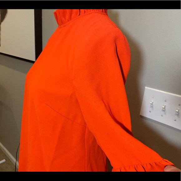 NWT J. Crew Bell Sleeve High Ruffle Collar Sheath Dress - Picture 7 of 12